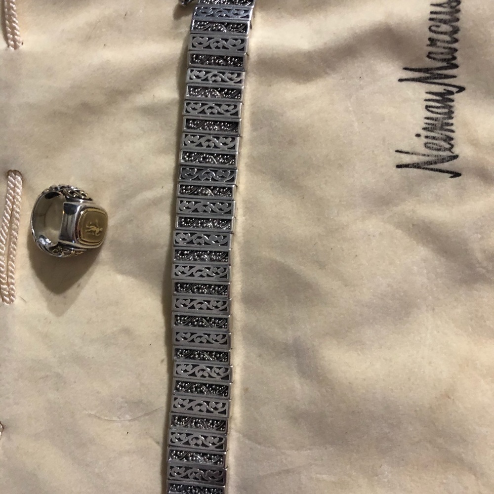 Lois Hill Designer. Silver & Gold  bracelet & ring